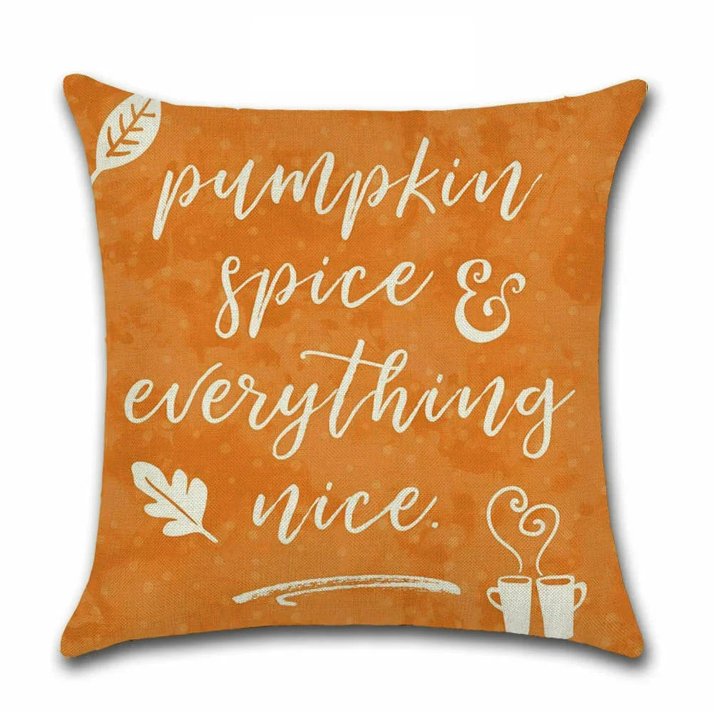 Thanksgiving Day Pillow Covers Pumpkin Truck Harvest Rustic Art Decor Cushion Cover Sofa Home Fall Autumn Farm 45*45 cm Printed