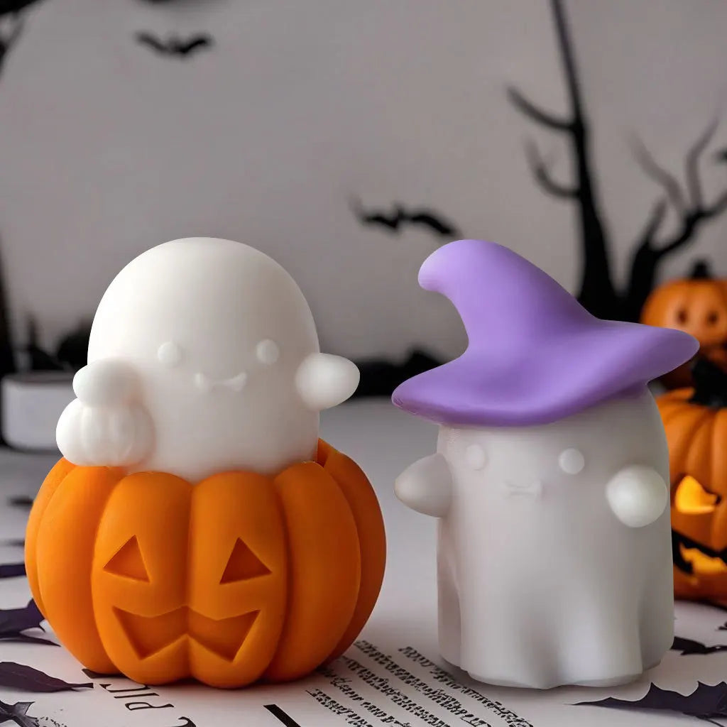 DIY Halloween Pumpkin Ghost Silicone Mold Aroma Candle Plaster Resin Ornaments Molds Halloween Decoration Candles Making