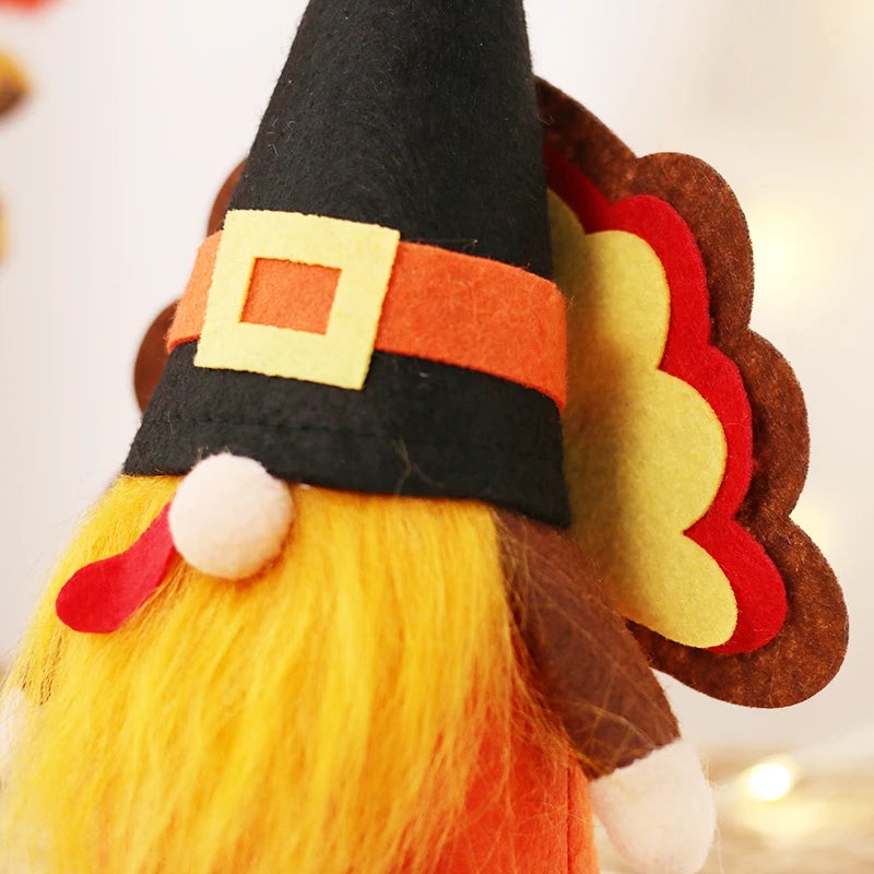 ﻿ Halloween Gnome Decorations,Handmade Pumpkin turkey Ornaments Swedish Tomte Nordic Plush Elf Doll Nisse Adorable Gnome ﻿