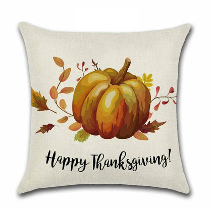 Thanksgiving Day Pillow Covers Pumpkin Truck Harvest Rustic Art Decor Cushion Cover Sofa Home Fall Autumn Farm 45*45 cm Printed