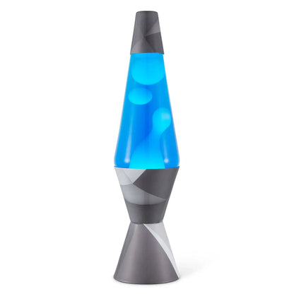 14.5" White Wax Lava Lamp Blue Liquid, Silver Base, 25W Bulb. Mood Lighting for Bedroom