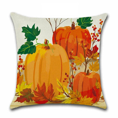 Thanksgiving Day Pillow Covers Pumpkin Truck Harvest Rustic Art Decor Cushion Cover Sofa Home Fall Autumn Farm 45*45 cm Printed
