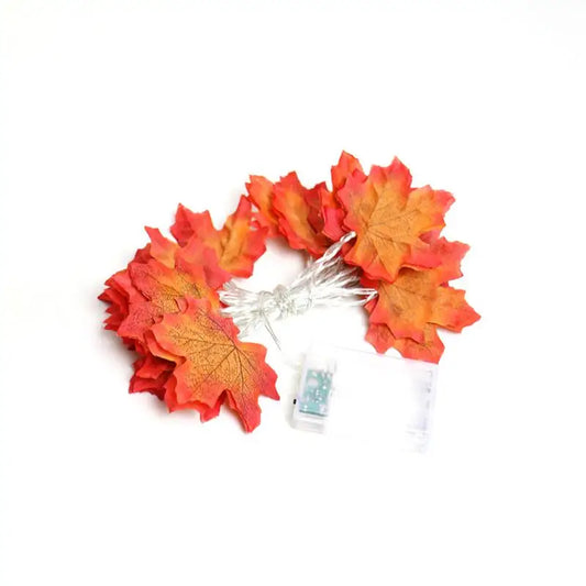 Artificial Autumn Maple Leaves Pumpkin Garland LED Fairy String Light Christmas Thanksgiving Decoration DIY Halloween Party Home