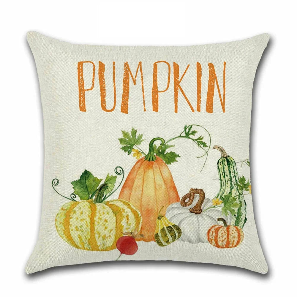 Thanksgiving Day Pillow Covers Pumpkin Truck Harvest Rustic Art Decor Cushion Cover Sofa Home Fall Autumn Farm 45*45 cm Printed