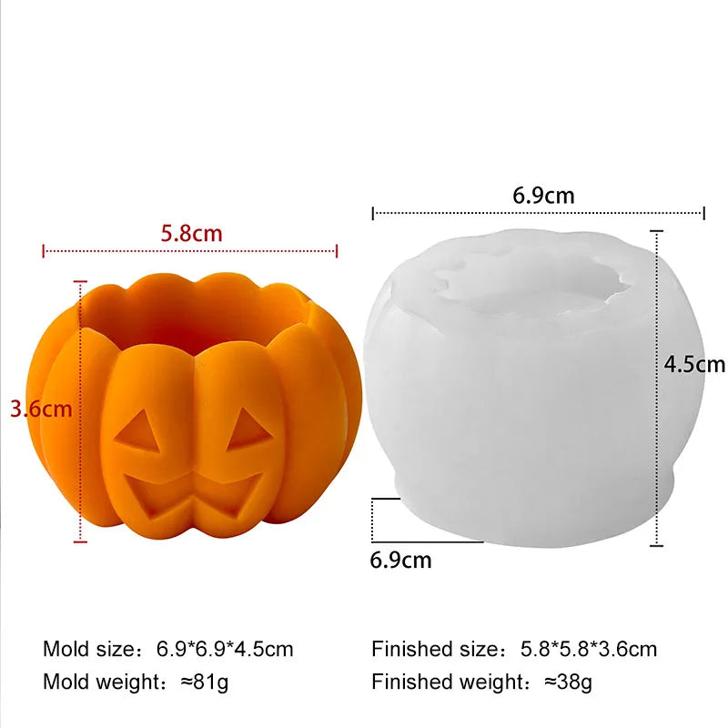 DIY Halloween Pumpkin Ghost Silicone Mold Aroma Candle Plaster Resin Ornaments Molds Halloween Decoration Candles Making