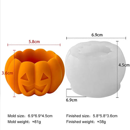DIY Halloween Pumpkin Ghost Silicone Mold Aroma Candle Plaster Resin Ornaments Molds Halloween Decoration Candles Making