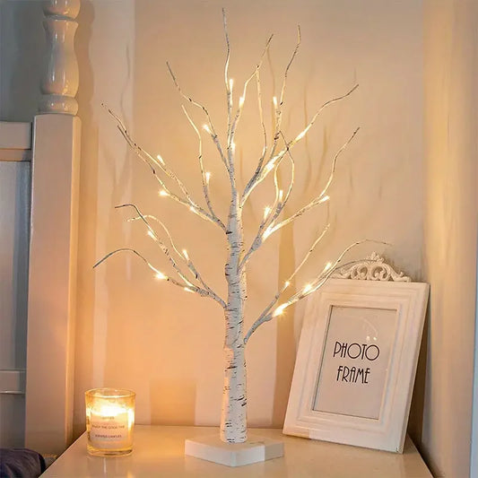 1pc 24 LED Birch Branches Tree Light Battery/USB Powered Tree Lamp For Home Party Bedroom Indoor Ornaments Festival Decoration