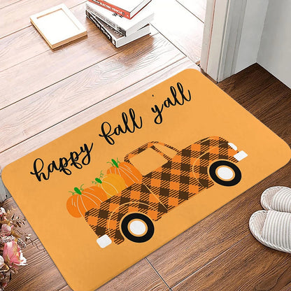 Fall Welcome Doormat  Fall Leaves Front Door Mat Indoor Outdoor Entrance Floor Mats Non-Slip Autumn Thanksgiving Home Decor Rugs