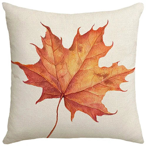Thanksgiving Harvest Festival Throw Pillow Cover 18x18in Maple Leaf Pattern for Fall Thanksgiving Decor Living Room Bedroom