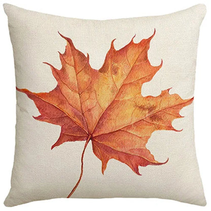 Thanksgiving Harvest Festival Throw Pillow Cover 18x18in Maple Leaf Pattern for Fall Thanksgiving Decor Living Room Bedroom