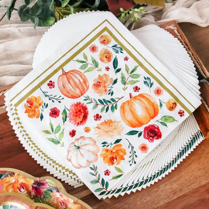 62pc Fall Thanksgiving Tableware Set Party Kit 16pcs 7 inch 9 inch Heavy Duty  Party Plates 30pcs 6.5 inch Durable Paper Napkin