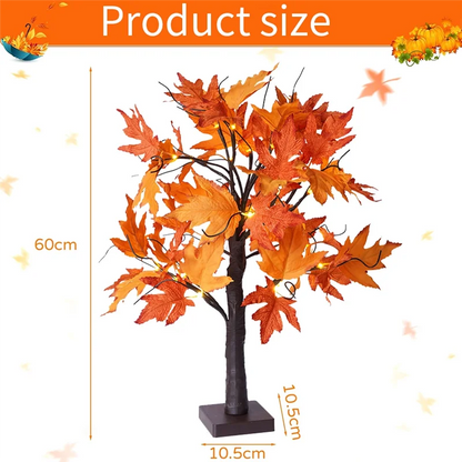 Autumn Decoration Maple Leaf Tree Lights With 24 Leds 60Cm Light Tree + Autumn Leaves Decoration For Table Autumn-New