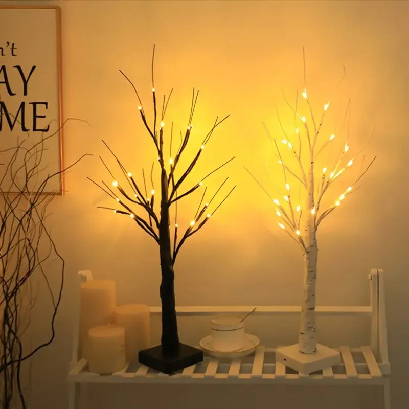 1pc 24 LED Birch Branches Tree Light Battery/USB Powered Tree Lamp For Home Party Bedroom Indoor Ornaments Festival Decoration