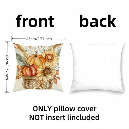 Thanksgiving Harvest Festival Throw Pillow Cover 18x18in Maple Leaf Pattern for Fall Thanksgiving Decor Living Room Bedroom