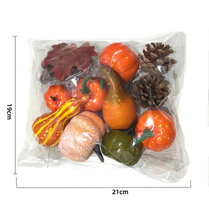 50pcs Thanksgiving Artificial Pumpkin Decorations Home Fake Vegetables Autumn Harvest Party Halloween Ornaments Props