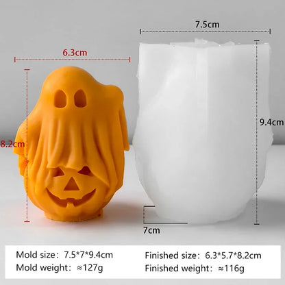 DIY Halloween Pumpkin Ghost Silicone Mold Aroma Candle Plaster Resin Ornaments Molds Halloween Decoration Candles Making