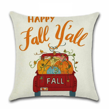Thanksgiving Day Pillow Covers Pumpkin Truck Harvest Rustic Art Decor Cushion Cover Sofa Home Fall Autumn Farm 45*45 cm Printed