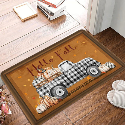 Fall Welcome Doormat  Fall Leaves Front Door Mat Indoor Outdoor Entrance Floor Mats Non-Slip Autumn Thanksgiving Home Decor Rugs