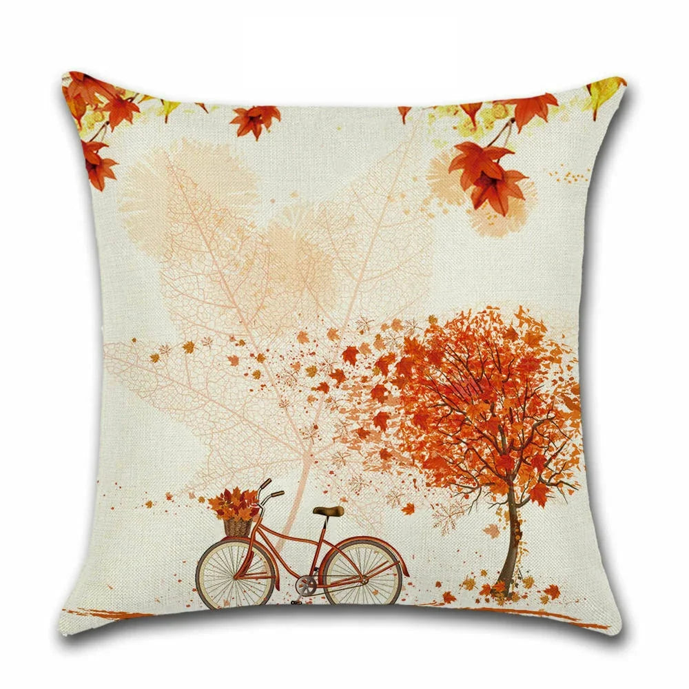 Thanksgiving Day Pillow Covers Pumpkin Truck Harvest Rustic Art Decor Cushion Cover Sofa Home Fall Autumn Farm 45*45 cm Printed