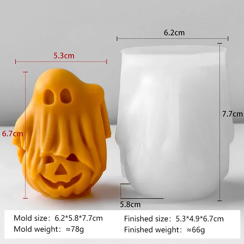 DIY Halloween Pumpkin Ghost Silicone Mold Aroma Candle Plaster Resin Ornaments Molds Halloween Decoration Candles Making