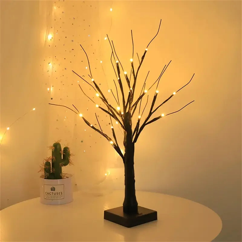 1pc 24 LED Birch Branches Tree Light Battery/USB Powered Tree Lamp For Home Party Bedroom Indoor Ornaments Festival Decoration
