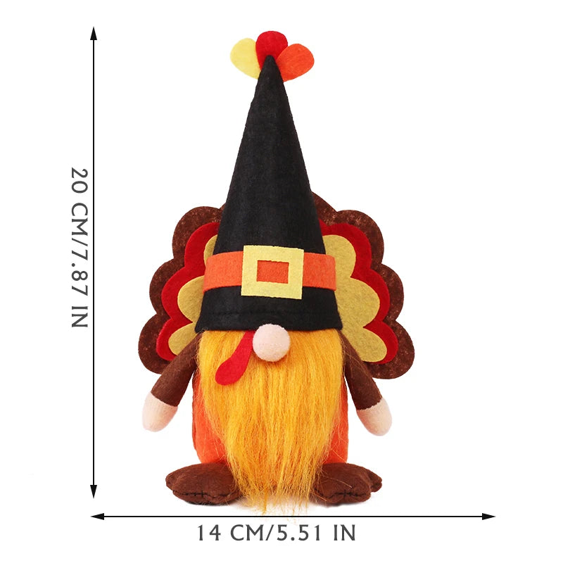 ﻿ Halloween Gnome Decorations,Handmade Pumpkin turkey Ornaments Swedish Tomte Nordic Plush Elf Doll Nisse Adorable Gnome ﻿