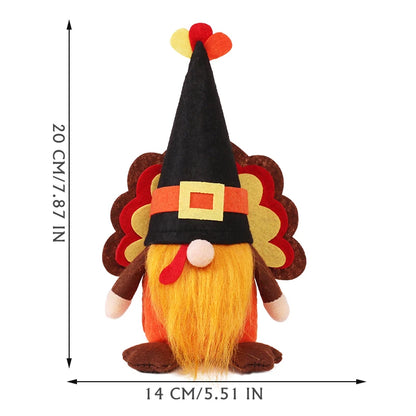 ﻿ Halloween Gnome Decorations,Handmade Pumpkin turkey Ornaments Swedish Tomte Nordic Plush Elf Doll Nisse Adorable Gnome ﻿