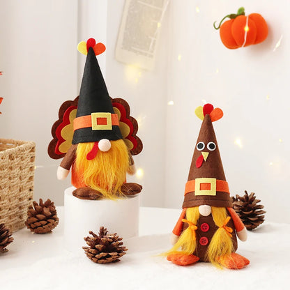 ﻿ Halloween Gnome Decorations,Handmade Pumpkin turkey Ornaments Swedish Tomte Nordic Plush Elf Doll Nisse Adorable Gnome ﻿