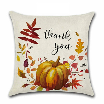 Thanksgiving Day Pillow Covers Pumpkin Truck Harvest Rustic Art Decor Cushion Cover Sofa Home Fall Autumn Farm 45*45 cm Printed